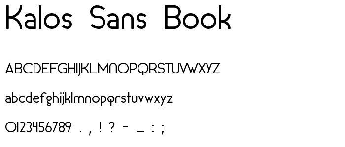 Kalos Sans Book font
